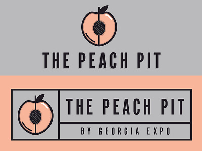 The Peach Pit fruit georgia lockup logo peach peach pit