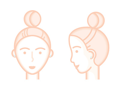 THE BUN bun fashion hair icon illustration line