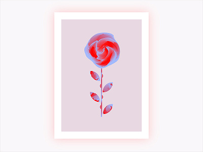 Rose abstract flower illustration poster rose
