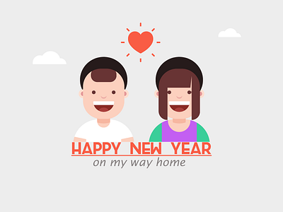 Happy New Year girlfriend go happy home new year