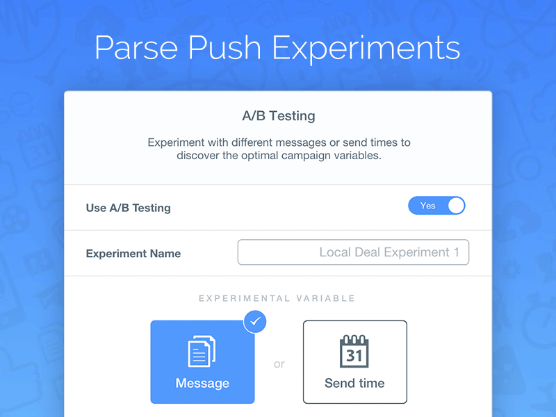 Parse Push Experiments ab testing awesomeness parse push notifications