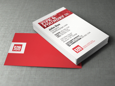 Unused Business Card business card red vertical