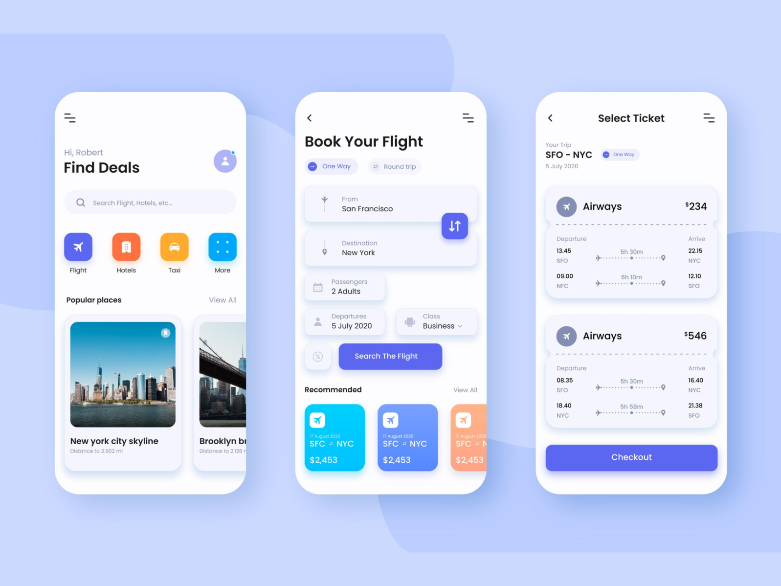 Flyberg - Flight Booking App UI by Nauman Shabbir on Dribbble