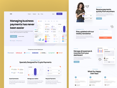 Wise - SaaS Landing Page figma product design saas design saas product ui design ux design web design