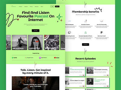 Podacity - Landing Page Design figma landing page design podcast ui design ux design web design