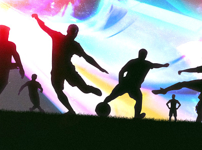 Football At The End of Time abstract artwork design football galaxy gfx graphic design graphic designs illustration nebula outer space sky soccer space stars time