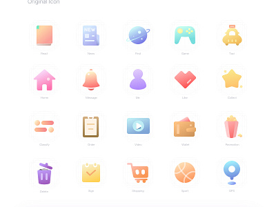 Original Icon clean gradient icon illustrations original