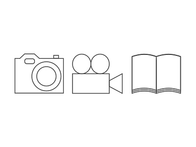 Icons book camera film icons sketch sketchapp video camera