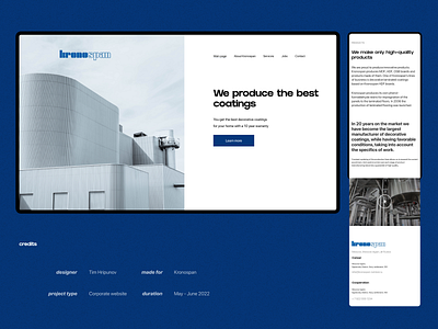 Сorporate website for a construction company branding corporate design minimalism platform site ui ux web