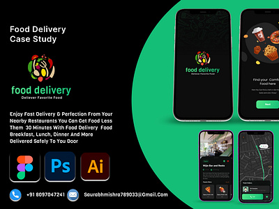 Food Delivery app design graphic design logo ui ux