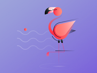 The Pink Flamingo beautiful bird digital flamingo illustration pink