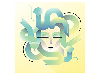 Mythological Creatures - Medusa color digitalart illo illustration medusa myth poster project radiant shade snake