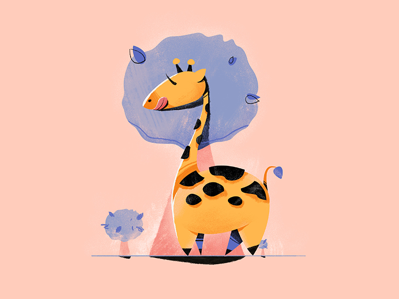 Hide and seek, giraffe version by luq on Dribbble