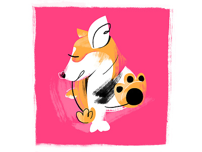 Corgi animal color digital digitalart dog illustration paw puppy