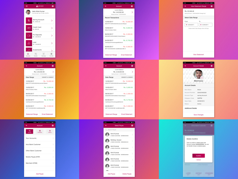 Axis Bank App Mocks By Nitish Kumar Uxer On Dribbble