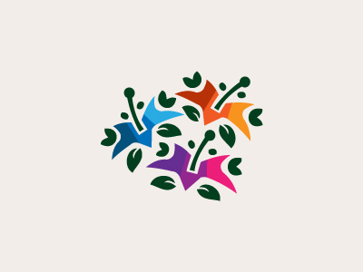 Our Flowers II colorful flower flowers freelance logo designer logo logo design magnolia vivid