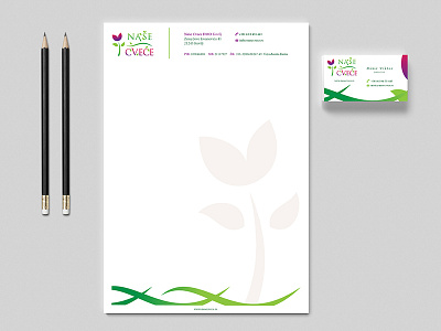 Our Flowers - Stationery and Business card business card colorful flower flowers leaf stationery