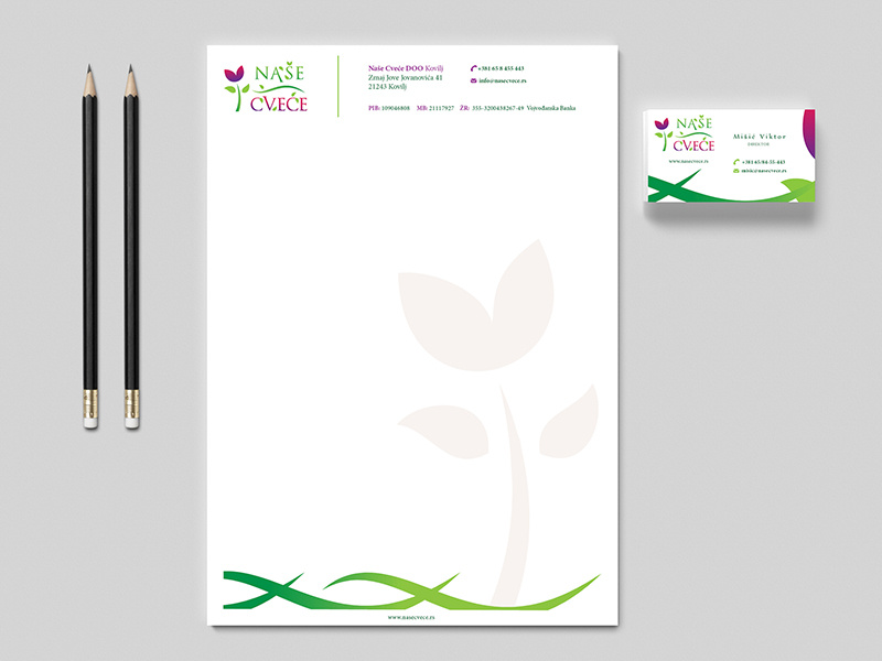 Our Flowers - Stationery and Business card flower leaf colorful flowers business card stationery