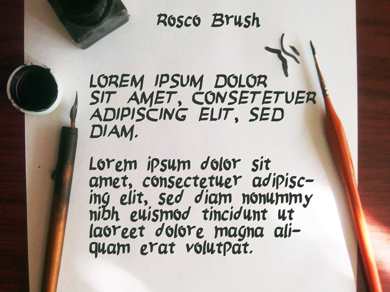 Rosco Brush - Free Font ink caligraphy typo trash free font brush