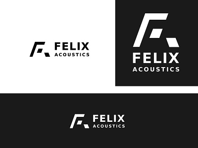 Felix Acoustics audio black bw freelance letter logo logo designer monogram negative space typogrphy white