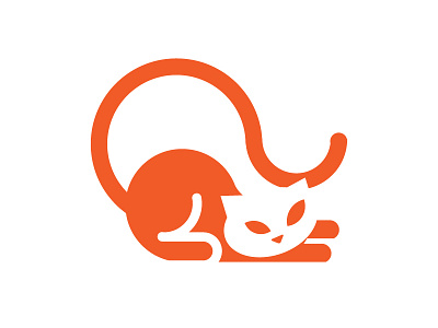 Cat 2 animal brand cat logo logodesigner orange pet