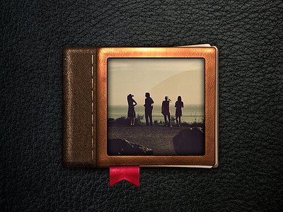 Photo Album album app interface leather photo ribbon thumbnails ui