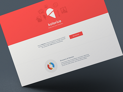 Homepage - in the works clean design flat homepage icecream kolorice landing minimal red ui ui design web