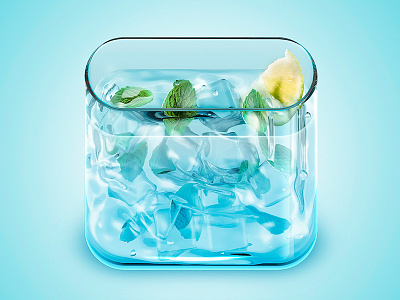 Mojito iPhone Icon 3d apple cocktail glass icon ios iphone lemon mojito pixel rendering