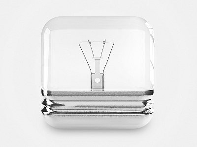 Bulb iPhone Icon 3d apple bulb glass graphic design icon ios iphone light pixel rendering