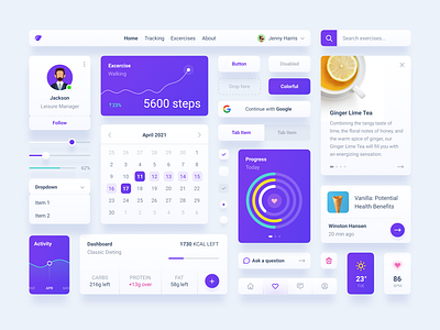 Health Dashboard UI Kit by Voicu Apostol on Dribbble