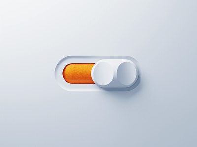 3D Orange Switch 3d animation button design icon neumorphic off on orange slide slider switch ui