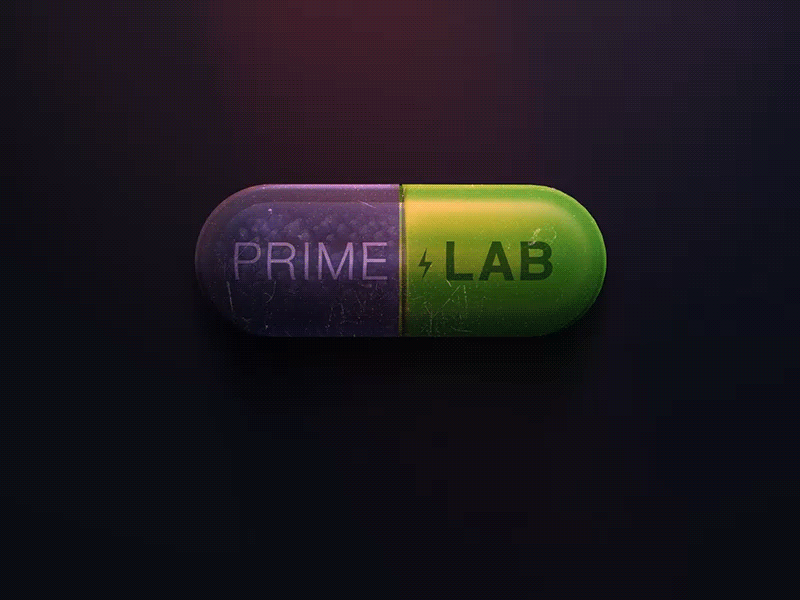 PrimeLab drug flare green icon logo medical particle pill primelab