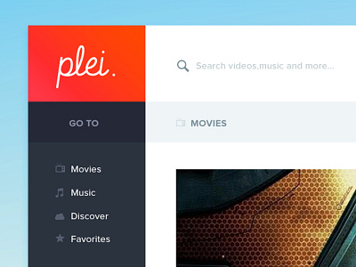 Movie & Music Service - Plei. app application flat icon icons movie music social ui video web youtube