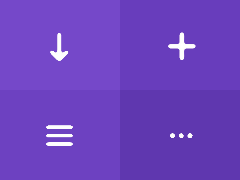3D Icon Transition 3d animation arrow dots elastic icon liquid menu plus purple transition