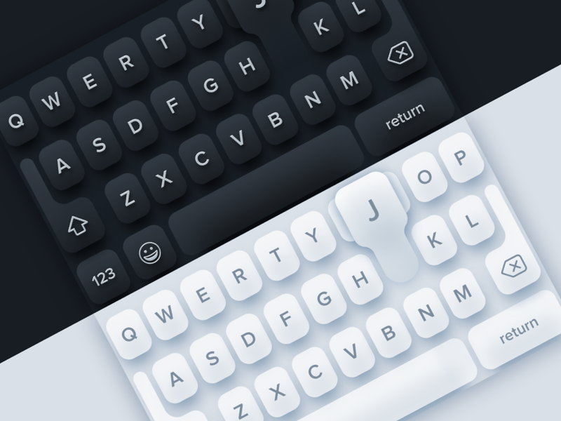 Dark/Light Mobile Keyboards ui template dark light keyboard modern clean vector app sketch
