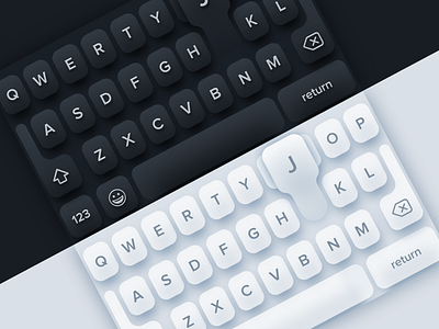 Dark/Light Mobile Keyboards app clean dark keyboard light modern neumorphic sketch skeuomorph template ui vector