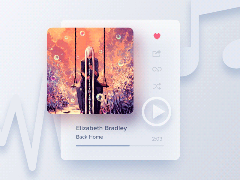 Mini Music Player blurry controls flat free freebie modern music player translucent transparent widget