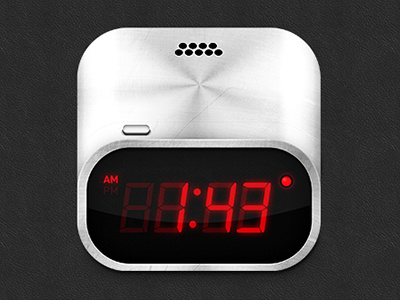 Digital Clock apple clock design digital icon ios iphone metallic photoshop pixel rendering white