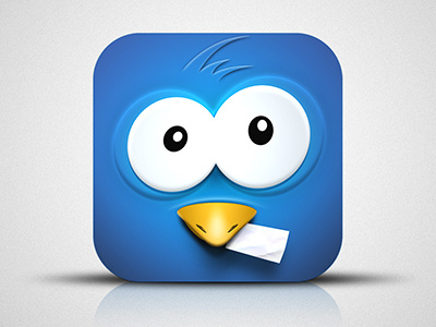 Picky Bird Twitter Icon 3d bird blue colorful cute photoshop pixel rendering twitter