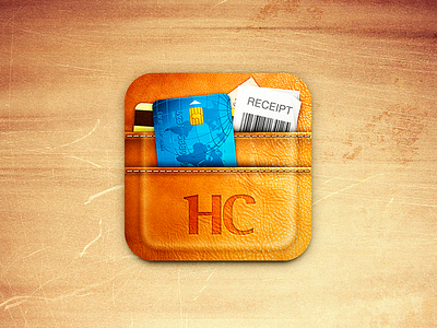 Wallet - iOS Icon 3d app business card icon ios leather photoshop pixel render wallet