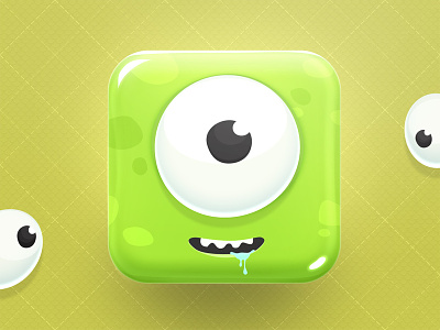 Green monster icon apple eye green icon ios monster