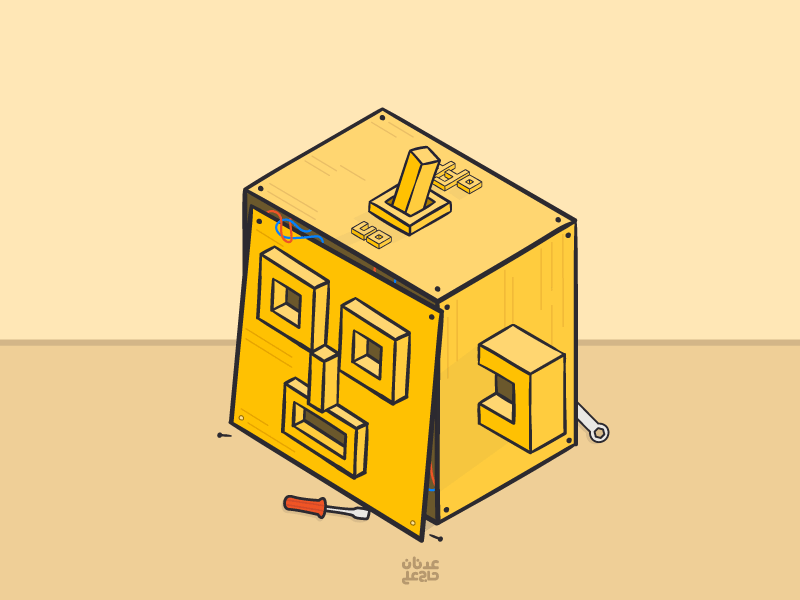 Robot art design digital draw fix gif inspire light logo man robot yellow