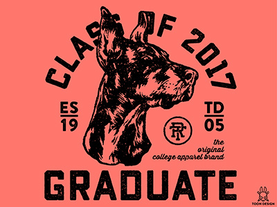 Graduate 2017 apparel class college doberman graduate hoodie rt toon design joachim berg dog