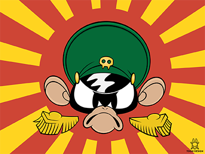 OMA angry army captan joachim berg toon design monkey oma rubber hose animation