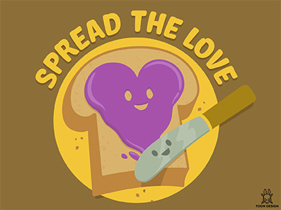 Spread The Love heart jam knife love toast