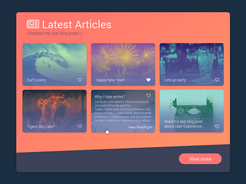 UI Design - Blog: Articles Grid by Yshai Sutton on Dribbble