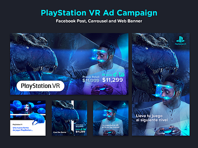 PlayStation VR Facebook Campaign ad banner campaign carrosuel facebook fb plastation post vr ysbdesign