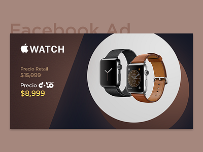 Facebook Ad - Elegant Apple Watch Series 1 ad apple elegant facebook gradient modern post watch ysbdesign