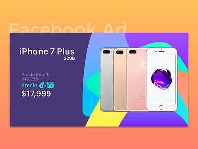 Facebook Ad - iPhone 7 Plus 7 ad background facebook fb gradient iphone plus post shapes ysbdesign