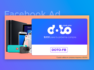 Facebook Ad - Online Tech Store Coupon ad coupon facebook fb gradients iphone online post ps4 store tech ysbdesign